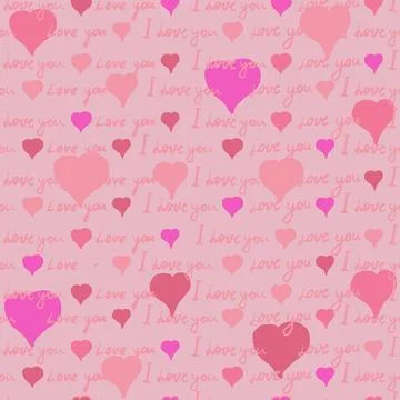 Valentines day background, romantic seamless pattern 库存插图