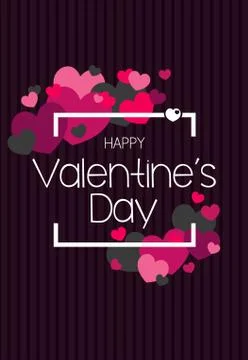 Valentine's Day background with text and hearts Stock Illustration