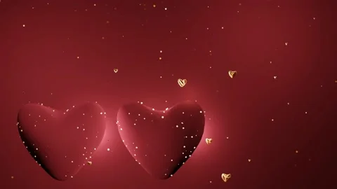 Valentine's Day background with two hearts Stock Footage 170388701