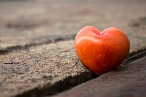 Valentines Day background with unique red heart Stock Photos
