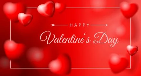 Valentine's day background vector banner with red heart Stock Illustration