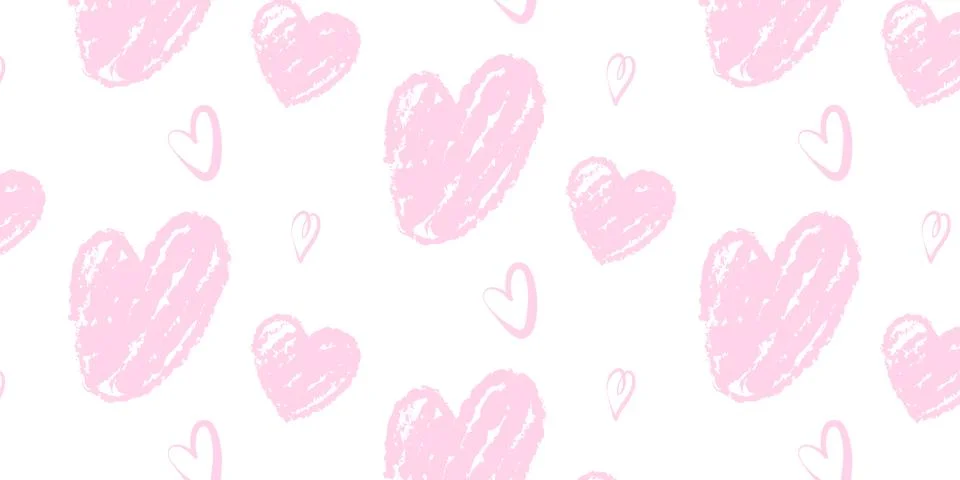 Valentines Day background, vector heart seamless pattern Stock Illustration