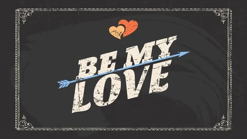 Valentines day background with words be my love written with vintage font Stock Footage 129795631