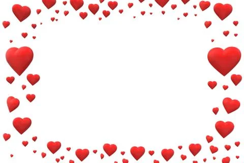 Valentines day backround with 3d red hearts Stock Illustration