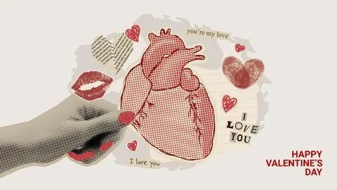 Valentine's day banner template Stock Illustration