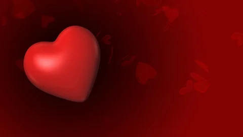 Valentines day beating heart looping animation, Happy Valentines Day text Stock Footage 100335335