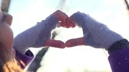Valentine's Day. Beauty Joyful Teenage Model Girl Having Fun In Winter Park Stock Footage