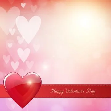 Valentine's Day  bright poster vector card design. isolated from background.  Stock-Illustration