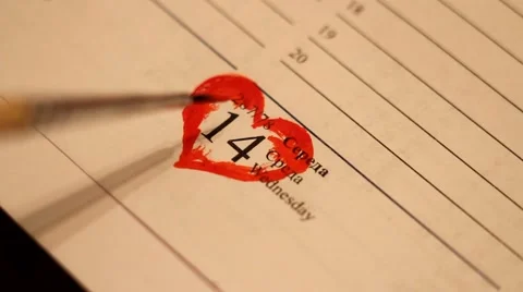 Valentine's Day  on the calendar Stock Footage 47262337