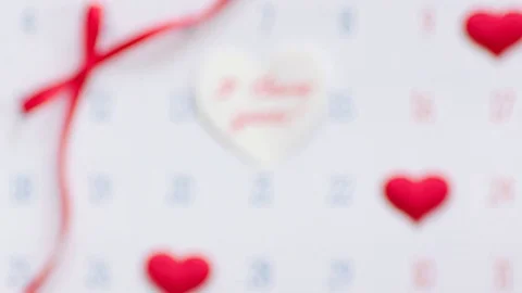 Valentine's day on calendar page Stock Footage 71570746