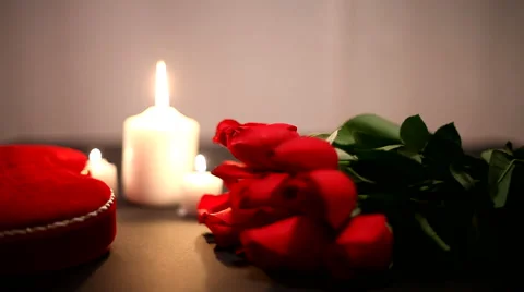 Valentine's Day by candlelight Stock-Footage 61656235