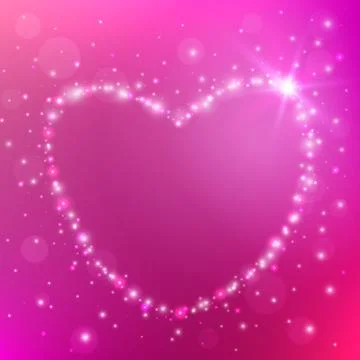 Valentine's day card with light heart. Love background. Vector illustration Stock Illustration