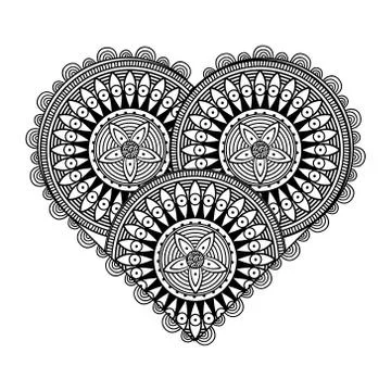 Valentine's Day Card with patterned heart Stock Illustration