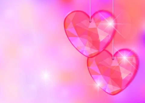 Valentine's Day card with precious heart  on light effect background Stock Illustration