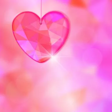 Valentine's Day card with precious heart  on light effect background Stock Illustration