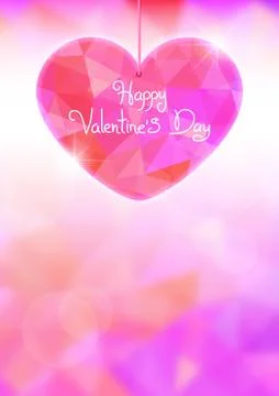 Valentine's Day card with precious heart  on light effect background Stock Illustration