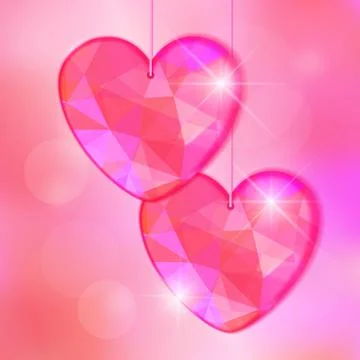 Valentine's Day card with precious heart  on light effect background Stock Illustration