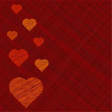 Valentine's Day Card in scribbled lines Illustration