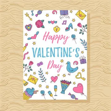 Valentine's day card vector Illustrazione stock