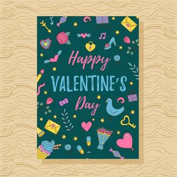 Valentine's day card vector Illustrazione stock