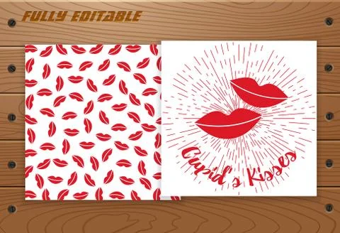 Valentines Day card on wooden table. Stock Illustration