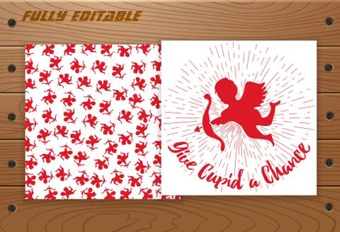 Valentines Day card on wooden table. Stock Illustration