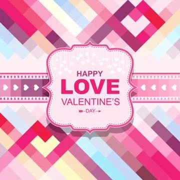 Valentine's day cards with ornaments.vector design and abstract vector Stock Illustration