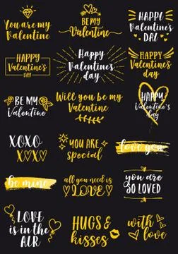 Valentines day cards, vector design elements Stock Illustration