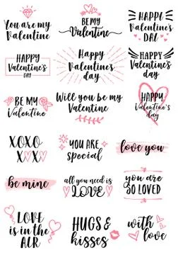 Valentine's day cards, vector set Stock Illustration