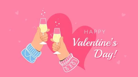 Valentines day cheers Stock Illustration