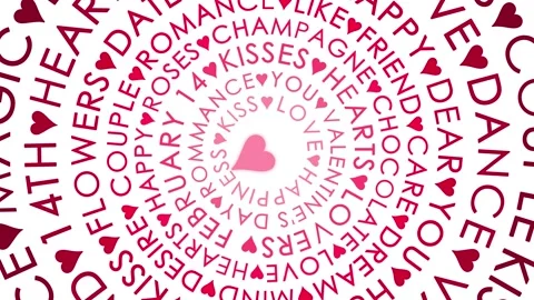 Valentines day circle word cloud loop animation Stock Footage 229841614