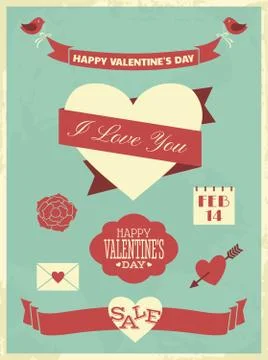 Valentine's day collection Illustrazione stock