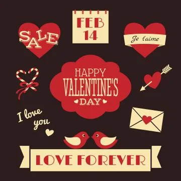 Valentine's day collection Stock Illustration