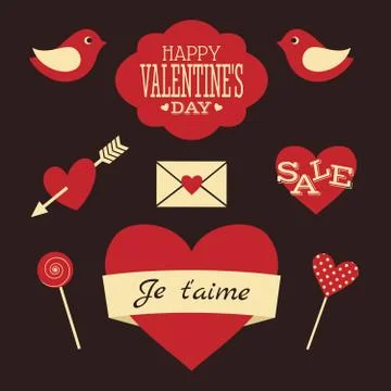Valentine's day collection Illustrazione stock