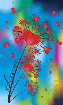 Valentine's Day composition, Stock Illustration