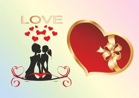 Valentine's Day composition, Illustrazione stock