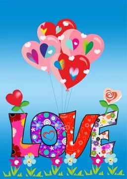 Valentine's Day composition, Stock Illustration