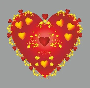 Valentine's Day composition, Stock Illustration