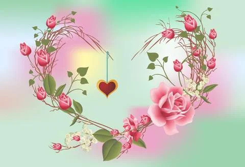 Valentines day composition, Stock Illustration