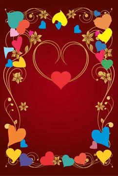 Valentine's Day composition, Stock Illustration
