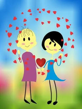 Valentine's Day composition, Stock Illustration