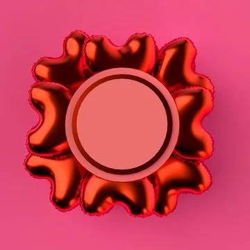 Valentine's day concept background with balloons in the form of a heart Stock Illustration