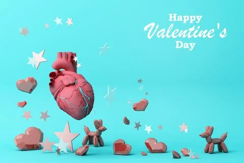 Valentine's day concept background with red and pink hearts star rose with wh Stock Illustration