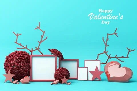 Valentine's day concept background with red and pink hearts star rose with wh Stock Illustration