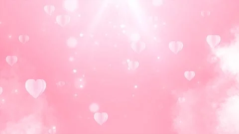 Valentine's Day concept. Hearts floating on a light pink background. 스톡 사진