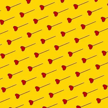 Valentine's day concept, seamless pattern of red candy hearts Stock Illustration
