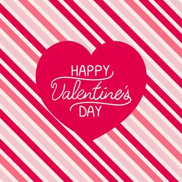 Valentine's day concept with speech bubble and Happy Valentines day lettering Stock Illustration