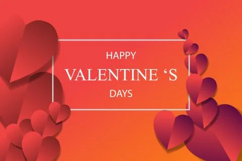 Valentines day conceptual background vector illustrations. red heart and love Stock Illustration