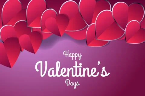 Valentines day conceptual background vector illustrations. red heart and love Stock Illustration