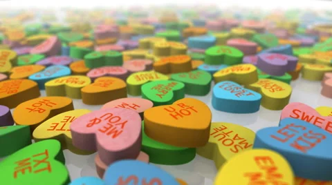 Valentine's Day Conversation Candy 库存影片 58952041